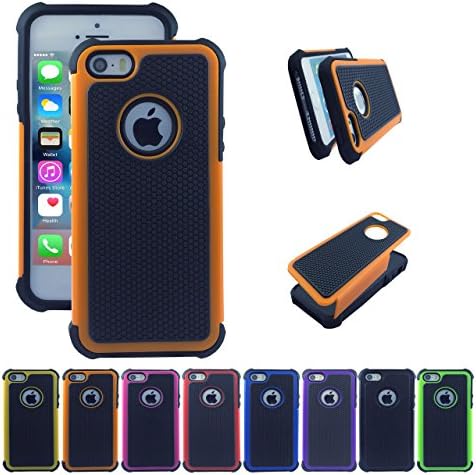 iphone 5s case, OKASE (TM) iphone 5 / 5s Case- Double Tone Dual Layer Hybrid Defender Case for Apple iphone 5 / 5s - Orange