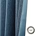 jinchan 75% Blackout Linen Textured Curtain 84 Inch Long for Living Room Room Darkening Thermal Insulated Grommet Top Window Drape for Bedroom 52x84 Blue 1 Panel