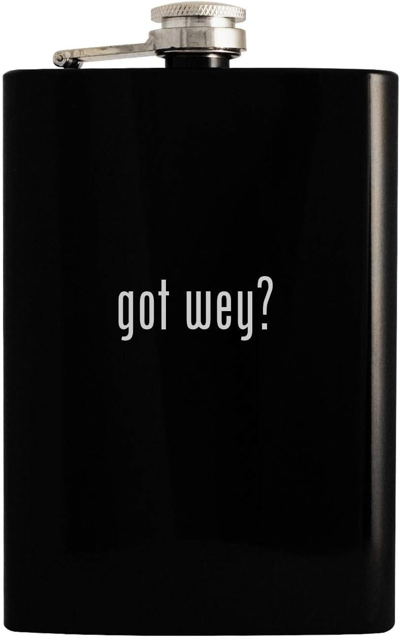 got wey? - Black 8oz Hip Drinking Alcohol Flask
