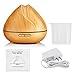 KBAYBO 400ml Humidifier Aroma Essential Oil Diffuser Ultrasonic Air with Wood Grain 7 Color Changing LED Lights for Office Home Bedroom (Light Wood)