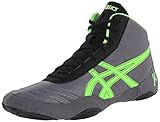 ASICS Men's JB Elite V2.0 Wrestling Shoe, Granite/Green Gecko/Black, 8.5 M US