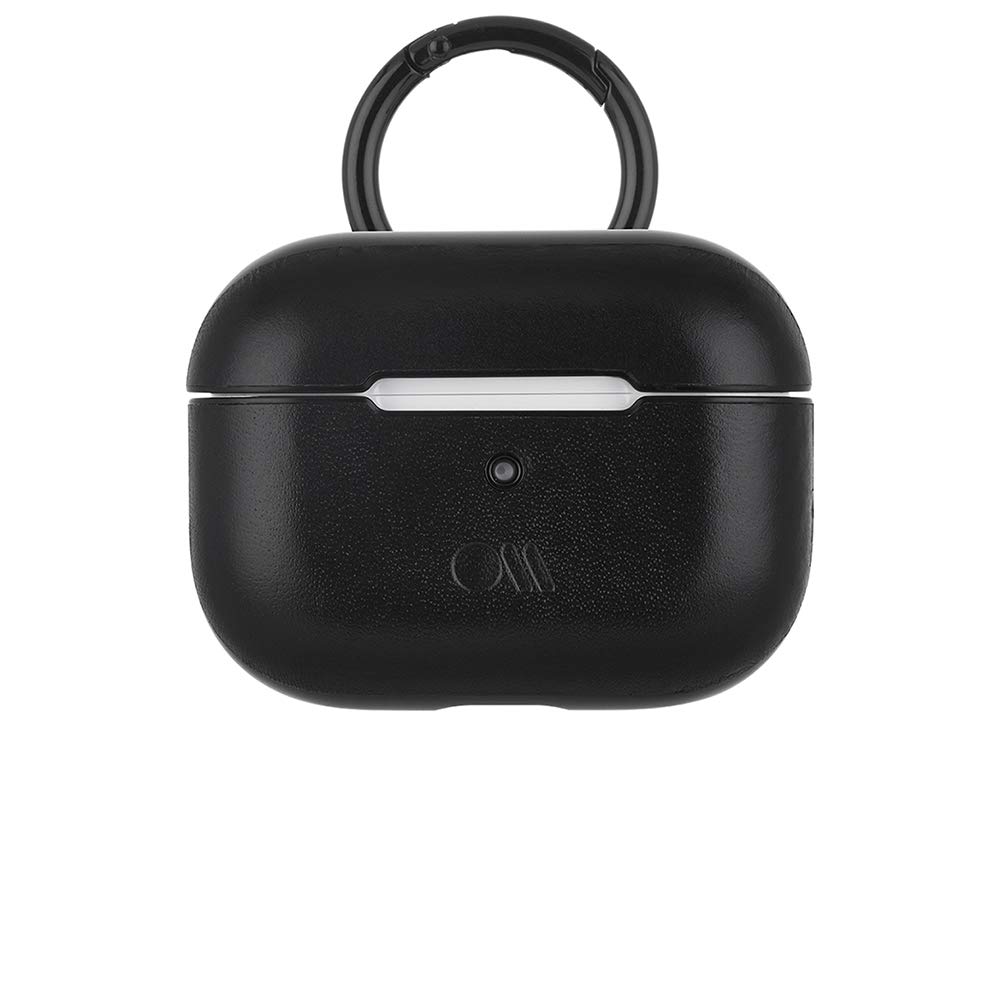 Case-Mate - Protective Case for Airpods Pro - Black Leather w/Black Circular Ring