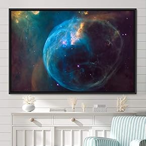 signwin Framed Canvas Wall Art Galaxy Stars Aerial...