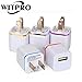 Wall Charger, 5 Pack 1A/5V Two-Tone Universal USB Ac Wall Travel Power Charger Adapter for iPhone 6/6S Plus 4/5/5S Samsung Galaxy HTC LG Huawei Google BLU 4/5/6/7 and Most Android Phones 5 Colors