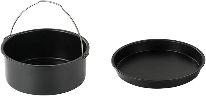 Cake Cans, Pizza Pan, 2pcs/set Steel Round Air Fryer Accessories Steel Baking Cake Barrel for Gourmia Cosori Phillips Gowise For Gourmia for Home Kitchen Resturant