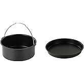 2pcs/set Universal Air Fryer Accessory set Steel Pizza Pan Baking Cake Barrel For Gourmia