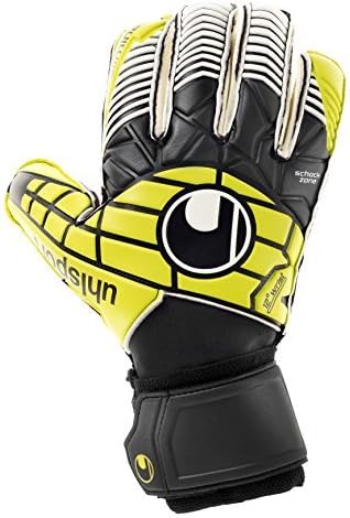 UHL Eliminator Soft RF Goalkeeper Gloves - Black/Black/Lime Green/White, Size 7.5 by UHL