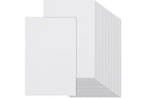 OLYCRAFT 20 Sheets 15.7x11.8 Inch Canvas Paper Sheets Bulk Painting Canvases Panels 0.4mm Printable 100% Cotton Canvas Fabric