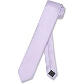 Vesuvio Napoli Men’s 2.5" Skinny Solid Color Neck Tie – Narrow Tie for Business, Weddings & Formal Events
