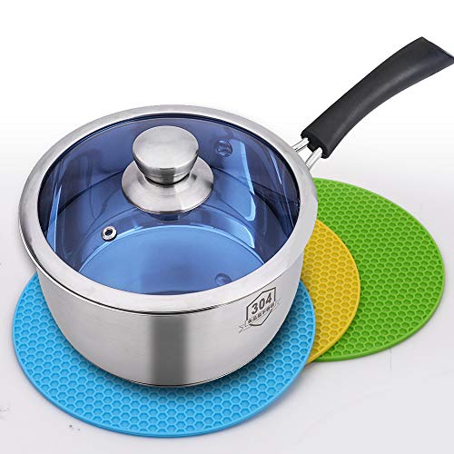 Cozihom 7 Inch Silicone Trivet Mat, Hot Pot Mat, Multifunction Cellular Silicone Hot Pad, Non