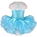 TFJH E Little Baby Girl's Ballet Outfits Shiny Sleeveless Leotard Tutu Blue XXL