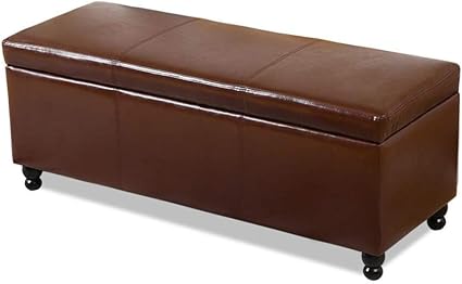 HUYYA Otomanas y Reposapiés Almacenaje, Baúl Puff Taburete Rectangular