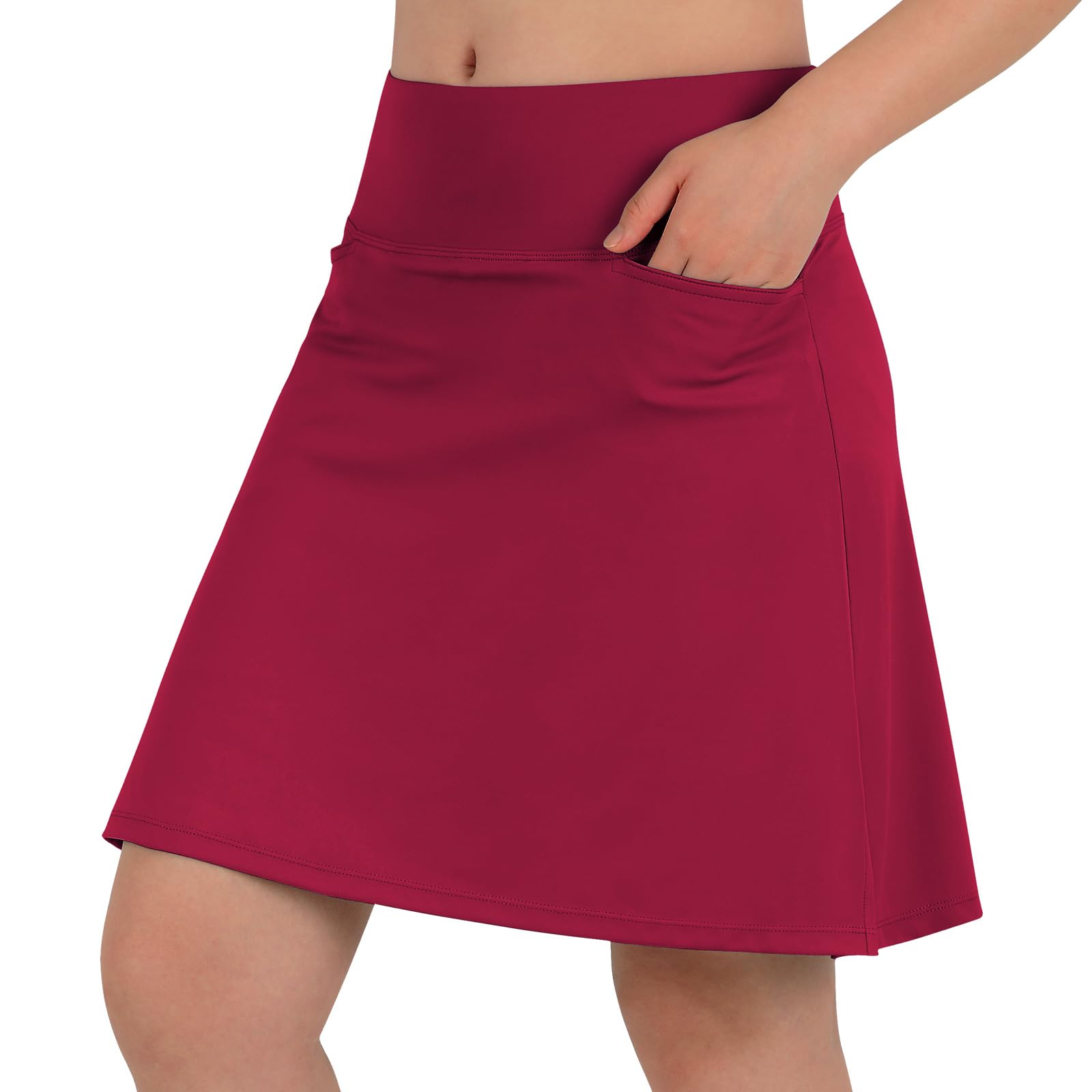 beroy Skorts Skirts for Women,20" Knee Length Skirted for Women,Athletic Skirt with Shorts Allred XL Image