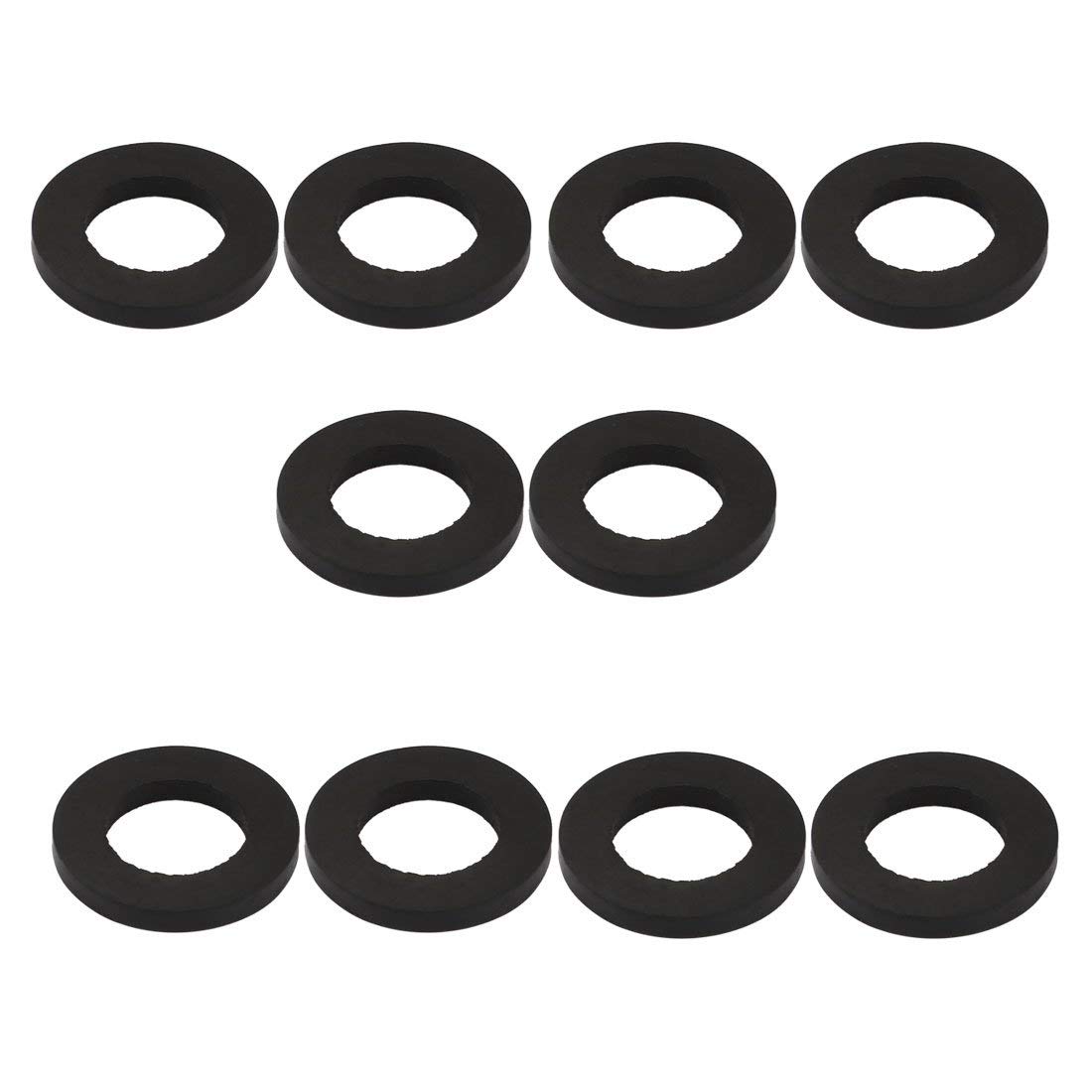 TOP-VIGOR 10Pcs Rubber Flat Washers, 24mm OD 14mm ID 3mm Thickness Heavy Duty Black Rubber Grommet Vibration Damping Pads Sealing Gasket Washers for Faucet Pipe Water Hose Fastener Bolt