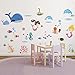 Playful Mermaids Decorative Peel & Stick Wall Art Sticker Decals for Kids Room Girls Room Nursery