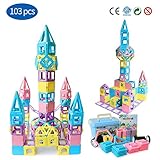 Magblock Magnetic Building Blocks STEM Educational Toys Tiles Set for Boys & Girls Magnet Stacking Block Sets for Kid's Basic Skills Learning & Development Toys-Great Gifts 103PCS