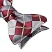 HISDERN Burgundy Bow Ties for Men Check Plaid Self Tie Bow Tie and Pocket Square Classic Formal Bowtie Tuxedo Wedding Bowties Handkerchief Set