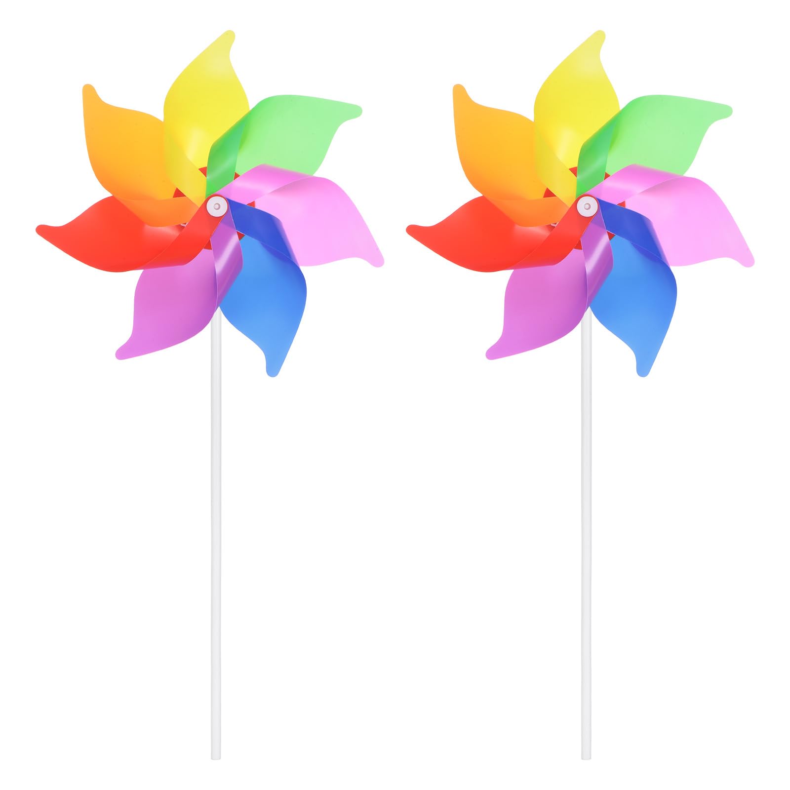 M METERXITY 2 Sets Wind Spinner - 15.9 Inch Pinwheels for Yard and Garden,Apply to Garden Decor/Yard Decorations Outdoor/Backyard Decor/Yard Art (Rainbow Windmill)