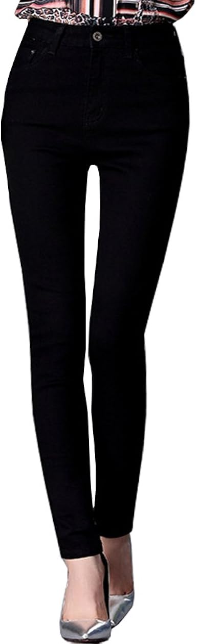 high waisted slim black trousers
