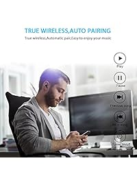 Auriculares inalámbricos de Supología Bluetooth 5.0 estéreo, con funda de carga, micrófono integrado, auriculares para fans de la música, gimnasio, Negro