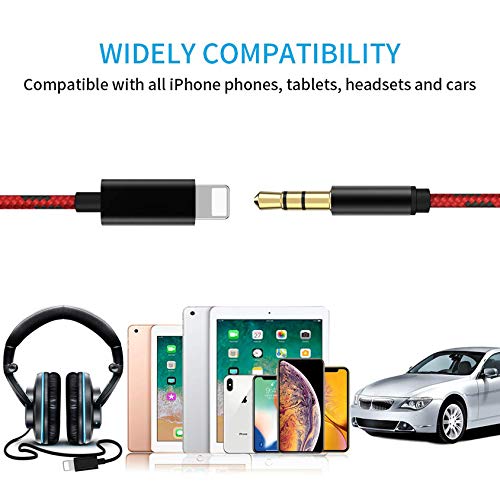 image for turelar [ 2 Pack ] Aux Cord for iPhone 3.5mm Aux Cable for Car AUX Cab