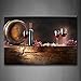 Brown Wine with Grapes and Barrel. Wall Art Painting The Picture Print On Canvas Food Pictures for Home Decor Decoration Gift