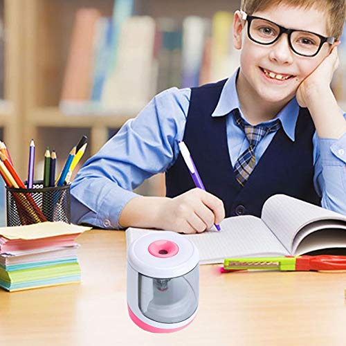 Electric Pencil Sharpener Portable Pencil Sharpener Battery operated Auto & Safety for Painting Writing - Pink,Chasing Y