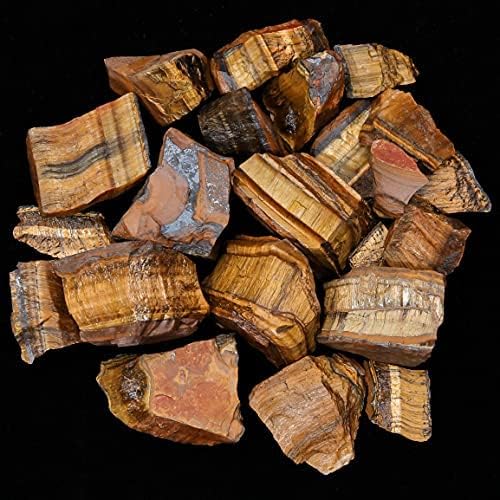 Indoor Fountains & Accessories - ZAICUS Tiger Eye Rough Stones for Rock Tumbler, Raw Stones for Tumbling, Jewelry Making, Polishing, Cabbing, Lapidary, Fountain Rocks, Decoration, Wire Wrapping, Gem Mining, Reiki Healing 1 lb