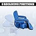 Alpcour Reclining Stadium Seat – Wide Bleacher Chair with Back Support and Cushion, Armrests, Side Pockets, and Bleachers Hook – Best Stadium Seats Chairs for Camping, Kayak, & Paddle Board Backs