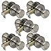 5 Pack of Pro-Grade Classic Passage Hallway Closet Door Knobs Handles, Satin Nickel
