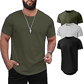 Mancozy Men's 3XL-8XL Big and Tall T-Shirts Casual Stretch Short-Sleeve Shirts for Men