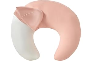 ESEN Nursing Pillow with Removable Cover, Ergonomic Breastfeeding Pillow Large Size for Nursing Mother Support Bottle Feeding and Breastfeeding - White Pillow Insert - Pink Cover