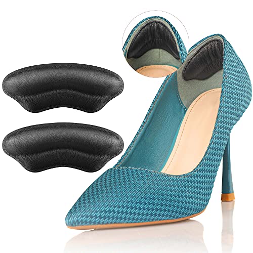 Heel Grips Liner Cushions Inserts for Loose Shoes, Heel Pads Snugs for Shoe Too Big Men Women, Filler Improved Shoe Fit and Comfort, Stop Heel Slip and Blister (2 Pairs) (Sheepskin)
