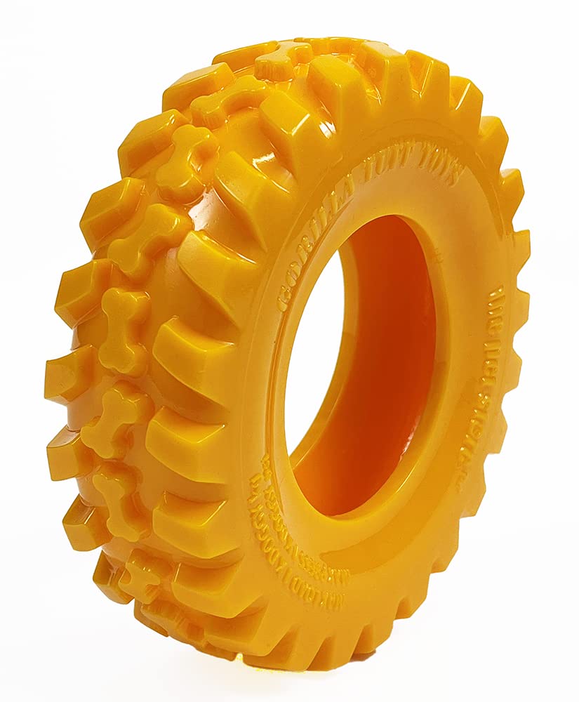 Pet Store The Gorilla Tuff Tyre Dog Toy – Pet Toy, Ideal For Throwing And Retrieval Interactive Games, Discourages Boredom, Help Satisfy Your Dogs Natural Urges To Chew, Emperor Yellow