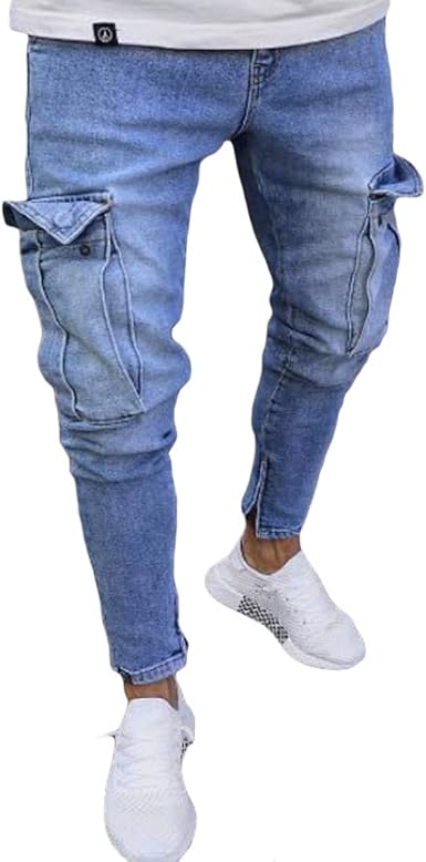 blue skinny trousers mens