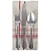 DII French Stripe Tabletop Collection Farmhouse Style Dining Table Linen Napkin Set, 20x20, Taupe/Red, 6 Piece