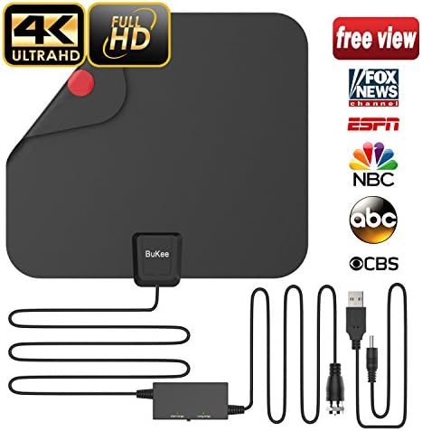 Updated 2018 Version Professional TV Antenna, Indoor Digital HDTV Antennas Amplified 85 Miles Range 4K HD Freeview for Life Local Channels for All Type of Home Smart Television with Signal Controller