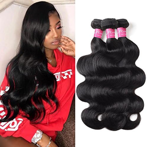 Mink Hair 8A Brazilian Body Wave Virgin Human Hair 3 Bundles (14 16 18) Unprocessed Body Wave Human Hair Bundles for Black Women Wet and Wavy Human Hair Weaves Natural Color
