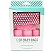Oh Baby Bags Diaper Bag Clip-On Dispenser Gift Box with Scented Disposable Bags for Dirty Diapers - Recycled Plastic - Pink Dot Duffle Plus 48 Pink Citrus Scented Bags