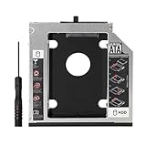 QNINE 2nd HDD SSD Hard Drive Caddy Tray Replacement for Lenovo Thinkpad T420 T430 T510 T520 T530 W510 W520 W530, Internal Laptop CD/DVD-ROM Optical Modular Bay Adapter to 2.5 Inch 12.7MM