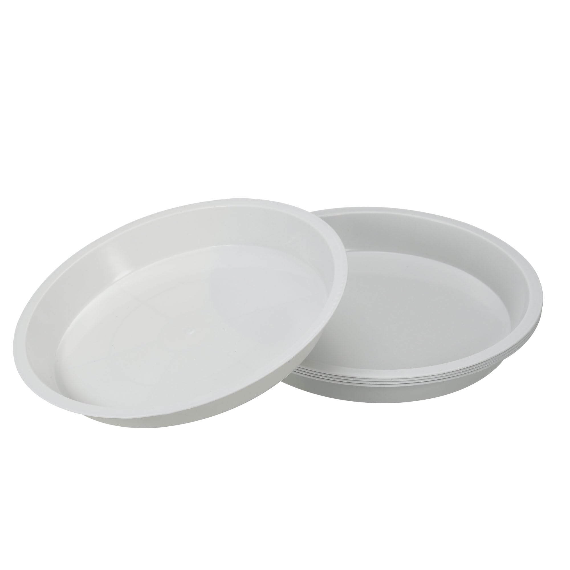 M METERXITY 5 Pack Planter Saucers - Plastic Plant Tray Flowerpot Drip Trays Round Apply to Outdoor/Garden (6.7 Inch/ 17cm, White)