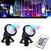 TOPBRY Remote Control Submersible Spotlight Pond lights 36 LED Colorful IP68 Waterproof Aquarium Spotlight Multi-color Decoration Landscape lamp for Fountain Fish Pond Tank Water Garden (Set of 2)