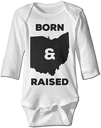Ohio Born and Raised State Autumn Long Sleeve Infant Baby's Baby Clothes | Crawling Clothes