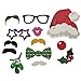 Festive Holiday Christmas Photo Booth Props with Card Frame Holiday Party Decoration and Entertainment