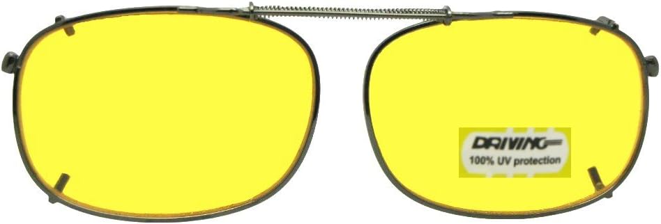 Rectangle Non Polarized Yellow Clip on Sunglasses