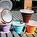 ME.FAN Silicone Collapsible Travel Cup - Silicone Folding Camping Cup with Lids - Expandable Drinking Cup Set - Portable, Graduated [9.22oz]