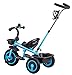 High Bounce Kids Tricycle - Kids Trike with Foot Rest, Pedals, Adjustable Seat and Push Handle for Toddlers (Light Blue with Push Handle)