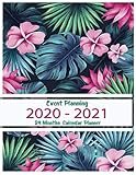 Event Planning 2020 - 2021 Monthly Planner: Pink Flower Bouquet Book, 8.5