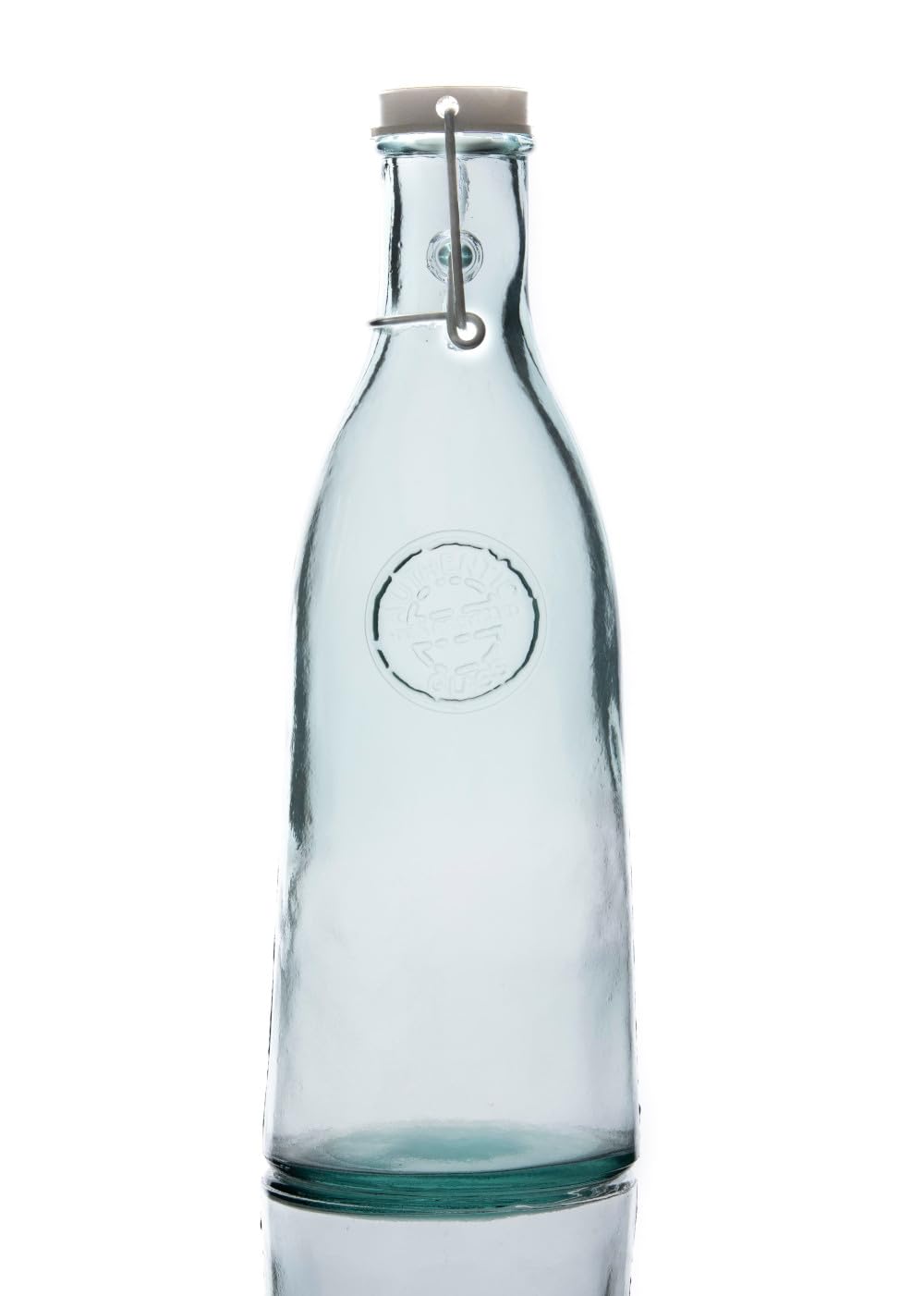 Authentic Recycled Glass 1L Bottle - Vintage Traditional Style with Swing Top Lid/Cap/Closure - Perfect for Serving and Storing Liquids, Water, Juice, Cordial, Wine