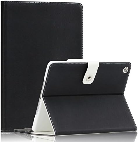 SAVEICON PU Leather Folio Case Cover for Apple New iPad Mini/Mini 2 / Mini 3 Case 7.9 Inch WiFi 3G 4G LTE with Built-in Stand and Card Slots Auto Wake/Sleep Smart Cover Stand (Black Canvas)